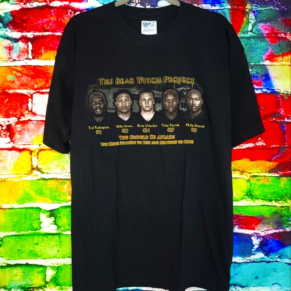 Vintage 2001 The Bear Witch Project Chicago Bears Defense Parody Shirt
